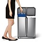 simplehuman Stainless Steel Dual Compartment Trash & Recycling Step Can, 15 Gallon (CW2116)~#|#~C4AE6034-7722-4EE6-BDA81EDD2BB937EA_sc7