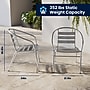 Flash Furniture Lila Indoor-Outdoor Table Set with 4 Slat Back Chairs, 27.5", Aluminum (TLH28SQ017BCHR4)~#|#~C509F839-F5EE-419F-8495B2F1E3A253DE_sc7