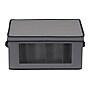 Household Essentials 38.12 Quart Wine Glass Storage Box with Lid, Fabric, Gray (52542-1)~#|#~C5121CA6-2071-4460-B8020FE1768D1C1A_sc7