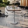 Flash Furniture TopGuard 30" x 24" Rectangular Wood Dining Table with Round Base, Dark Brown/Silver Base (ST2430WBRTR18S)~#|#~C6169514-581C-41E0-86A9F236A540FF4C_sc7