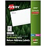 Avery EcoFriendly Laser/Inkjet Return Address Labels, 1/2" x 1-3/4", White, 8,000 Labels/Pack (48467)~#|#~C6868F2D-85AA-4363-B295CEBF6F1FBFC5_sc7