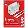 Staples TECH USB-C Wall Charger with Cable, 20W, White (ST62321)~#|#~C6A804B4-E335-4BCB-B6B4280FA1D41227_sc7
