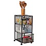 Mind Reader 3-Drawer Mobile Organizer Storage Cart with Wheels, Metal, Black (3TWHEEL-BLK)~#|#~C6ADD841-405D-4A6B-A290152909F45D19_sc7