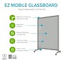 Ghent EZ Magnetic Glass Mobile Dry-Erase Whiteboard, Aluminum Frame, 75"H x 50"W, Gray (EZ1MA7550GY)~#|#~C6C833E9-43B6-492D-AD2374DF448C6930_sc7