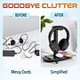 Delton HS1 4-in-1 Wireless Charging Station and Headset Stand, Black (DHSWC1)~#|#~C6DDFCEE-EDCB-49E0-83FFBBCA84D4DF4D_sc7