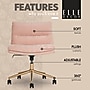 Elle Decor Ariana Criss Cross Armless Ergonomic Fabric Swivel Computer and Desk Chair, Pink (60121-PNK)~#|#~C6ED365B-0141-4907-953B062F44066BAB_sc7
