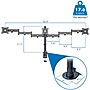 Mount-It! Fully Adjustable Triple Computer Monitor Mount, Holds 13" to 27" Screens, Black (MI-1753)~#|#~C70410E1-76AE-4B5D-B09E92518D6BFFD8_sc7