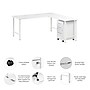 Bush Business Furniture Hustle 72"W L Shaped Computer Desk with 3 Drawer Mobile File Cabinet, White (HUS013WH)~#|#~C719079D-7A44-4AB9-9222BC7F0AA2618D_sc7