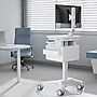 Mount-It! MedHub Mobile Medical Cart Workstation with Drawers, Monitor Mount, and Locking Caster Wheels, White/Grey (MI-16025)~#|#~C7BCE377-0B43-491F-B0E22ED7606311B8_sc7