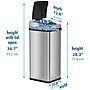 halo Stainless Steel Rectangular Extra-Wide Sensor Trash Can with AbsorbX Odor Control System, 13 Gal., Silver (SC13RX)~#|#~C7DA66F4-2151-417F-9892A7C76812FDCE_sc7