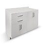 Viva Comfort 36'' H x 48" Exam Room Medical Cabinet with 24" Right Side Desk, 4 Doors, 2 Drawers, Gray (902-48NS-GRY-AO)~#|#~C7F126F6-76DB-4CE8-871F5F375C8B3D4C_sc7