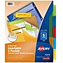 Avery Big Tab Corner Lock Insertable Plastic Dividers with 3 Pockets, 5 Tabs, Multicolor (11273)~#|#~C8008FB6-901A-40ED-AC1C60DADCC71AB1_sc7
