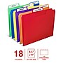 Staples File Folder, 1/3-Cut Tab, Letter Size, Plastic, Assorted Colors, 18/Box (ST62540)~#|#~C819FC62-035D-4656-A9C8D07ADD63F5D3_sc7