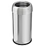halo Stainless Steel Round Open Top Trash Can with Dual AbsorbX Odor Control System, Silver, 16 Gal. (OT16STR)~#|#~C81FC1B4-F79C-401C-BFF2A04C6489F50A_sc7