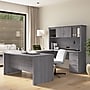 Bestar Logan 66"W U or L Shaped Desk with Drawers and Hutch, Bark Gray (46410-47)~#|#~C844CC18-B8F2-446E-BF49E9DE25C05F60_sc7