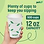 Perk Eco 12 Oz Compostable Paper Hot Cups, 500 Count Bulk Disposable Coffee Cups for Hot Beverages, White/Green~#|#~C861A90B-6F2D-407C-AAA630313497DD6A_sc7