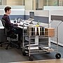 Fellowes 2-Shelf Metal Mobile Mail Cart with Dual Wheel Front Casters, Chrome (40912)~#|#~C86BAE47-DC97-4421-ADB9A54B7B98D477_sc7