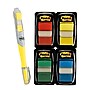 Post-it Flags Value Pack, .94" Wide, Assorted Colors, 200 Flags/Pack plus Flag + Highlighter (680-RYBGVA)~#|#~C8C1089D-BBAA-4583-BB338C40BBC7A482_sc7