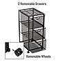 Mind Reader 3-Drawer Mobile Organizer Storage Cart with Wheels, Metal, Black (3TWHEEL-BLK)~#|#~C8CBE877-8D31-4C74-8BAE02A25FF31464_sc7