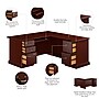 Bush Business Furniture 66"W Arlington L Shaped Desk with Drawers and Keyboard Tray, Harvest Cherry (WC65570-03K)~#|#~C93208CB-069C-48E2-B1BD1F614807A286_sc7