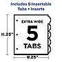 Avery Style Edge Insertable Plastic Dividers with Pocket, 5 Tabs, Multicolor (11292)~#|#~C942AD19-101C-492A-A53C16A9BCA0F717_sc7