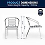 Flash Furniture Lila Indoor-Outdoor Table Set with 4 Slat Back Chairs, 27.5", Aluminum (TLH28SQ017BCHR4)~#|#~C97634D1-5FD6-45EC-8A3FA3850CAA0A85_sc7