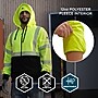 GloWear 8318BK High Visibility Long Sleeve Black Bottom Hooded Zip-Up Sweatshirt, ANSI Type R Class 3, Lime, 2XL (23066)~#|#~CA09861E-8980-4827-B6F478351A745E94_sc7