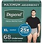 Depend Fresh Protection Adult Incontinence Underwear for Men, Disposable, Grey, XL, 68 Count (54204)~#|#~CA471424-635E-4240-8F93ED7DE2BB0408_sc7