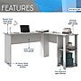 Techni Mobili 51" Mixed Materials L-Shaped Desk, Gray (RTA-8413L-GRY)~#|#~CC232951-18FB-4E5C-97806892D5DB1D7B_sc7