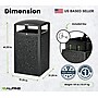 Alpine Industries Steel Outdoor Trash Can with Dome Lid, 40 Gallon, Gray Stone (471-40-GRYS)~#|#~CC8B1445-6ECA-42E1-A3B4A14F2DB3450E_sc7