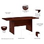 Bush Business Furniture 72W x 36D Boat Shaped Conference Table with Wood Base, Hansen Cherry (99TB7236HC)~#|#~CC906831-EF6A-4C68-868D696AFA683919_sc7