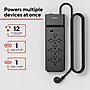 Staples TECH 12-Outlet 2-USB Port Surge Protector, 8', 3900 Joules, Black (ST62774)~#|#~CD2A9A07-A146-4521-B95C0592D657BCF7_sc7