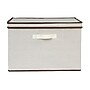 Household Essentials Large Stackable Folding Fabric Wide KD Storage Box With Lid, 12" x 18.5"x 15", 57.7 Qt., Cream (521-1)~#|#~CE72011E-0561-40FA-8D3CAB3026692EF9_sc7