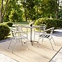 Flash Furniture Lila Indoor-Outdoor Table Set with 4 Slat Back Chairs, 27.5", Aluminum (TLH28SQ017BCHR4)~#|#~CEA39408-AD39-49F5-AC1B63A94CDED270_sc7