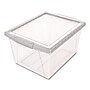Storex Small Stackable Plastic Storage Bin, 7.87" x 11.25" x 13.53", 16 Qt., Translucent, 6/Pack (61430U06C)~#|#~CEBFB325-4D75-422A-A46D497C60F49773_sc7