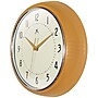 Infinity Instruments Round Retro Saffron Wall Clock, Aluminum, 12" (10940SY-12)~#|#~CECD8826-91DA-4EED-9E4D667AB9753E15_sc7
