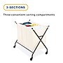 Whitmor 3-Section Rolling Laundry Sorter, Metal, Black/Natural (5588-11054)~#|#~CF11DA02-AE6A-4DC5-917331AEB89CE8F0_sc7