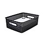 Advantus Medium Weave Plastic Bin, 4.63" H x 10-1/2"W x 14"D, Black, Each~#|#~CF6E69FA-4600-4DE7-858BB0AA5EF46031_sc7