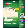 Avery TrueBlock Laser/Inkjet File Folder Labels, 2/3" x 3-7/16", Assorted Colors, 750 Labels/Pack (5266)~#|#~D0BC7E16-96BC-47B3-9BF67DB3DF5BD405_sc7