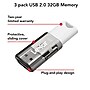Lexar JumpDrive S60 32GB USB 2.0 Type A Flash Drive, Grey/White, 3/Pack (LJDS60-32GB3NNU)~#|#~D0D1A060-BFBB-415C-AACDBFB2B258C0AC_sc7
