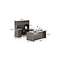 Boss Office Products 66"W U-Shaped Executive Desk with Box/Box/File Storage Pedestal and 4 Door Hutch, Driftwood (GROUPA15-DW)~#|#~D0D828C5-3D47-464F-A822A49D38082F82_sc7