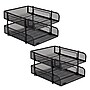 Mind Reader 2-Tier Stackable Paper Desk Tray, Metal Mesh, Black, 2/Set (2CSTACK2-BLK)~#|#~D0F9FC37-D4CC-4FCB-823CF3C58FE889A6_sc7