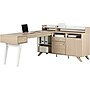 South Shore Helsy 78"W L-Shaped Computer Desk with Removable Hutch, Soft Elm/White (13298)~#|#~D1BA9B18-DCE0-414F-8406ABFECEC4F296_sc7