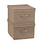 Household Essentials Large Stackable Folding Fabric Storage Bin, 8" x 12"x 15", 24.93 Qt., Beige, 2/Pack (7813-1)~#|#~D223D5C2-9C05-47A3-B609AF48982C8DBB_sc7