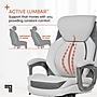Sharper Image S-600 Active Lumbar Heated Ergonomic Bonded Leather Swivel Executive Massage Chair, Off-White (60098-OWHT)~#|#~D235121B-05F2-402C-B235D6684BCEB315_sc7