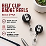 Staples Metal Identification Card Reel, Black, Spring Clip Attachment, Retractable Cord for ID Badges, Durable Everyday Use~#|#~D236D01C-5ECC-4D09-ACEB377B1B99C9C9_sc7