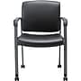 Lorell Healthcare Upholstery Vinyl Guest Chair with Casters, Black (LLR30951)~#|#~D26833E9-C987-490D-82866FBD5AE23315_sc7