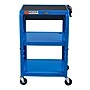 Luxor LEADER 3-Shelf Adjustable Media Utility Cart with Pullout Tray, Blue (UCMT1KB-RB)~#|#~D2721063-BB66-4F53-B105D8A5711DCE77_sc7