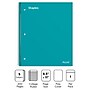 Staples Premium Poly 5-Subject Notebook, 8.5" x 11", College Ruled, 200 Sheets, Teal (ST58320D)~#|#~D27C4F4E-AE79-40C6-8ACA84057E947365_sc7