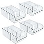 Azar Small Plastic Storage Bin, Clear, 4/Pack (556752-4PK)~#|#~D2E18073-0E06-4757-A6DAD2892D5D86FF_sc7